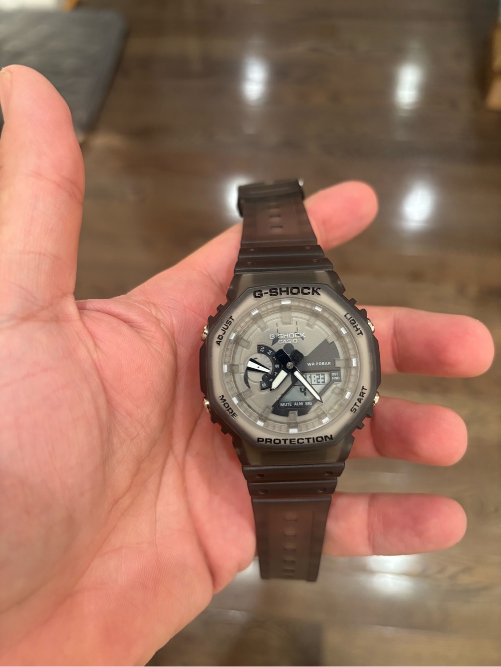G-Shock Translucent Black Resin Analog-Digital Watch